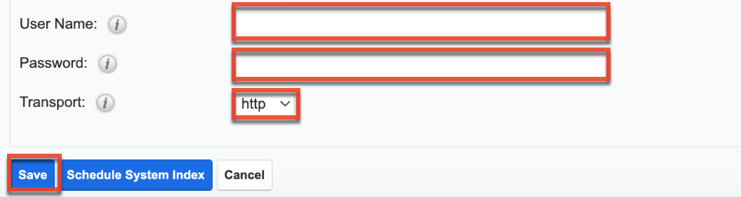 System_ConfiguringFTS_UserName_PW_Transport