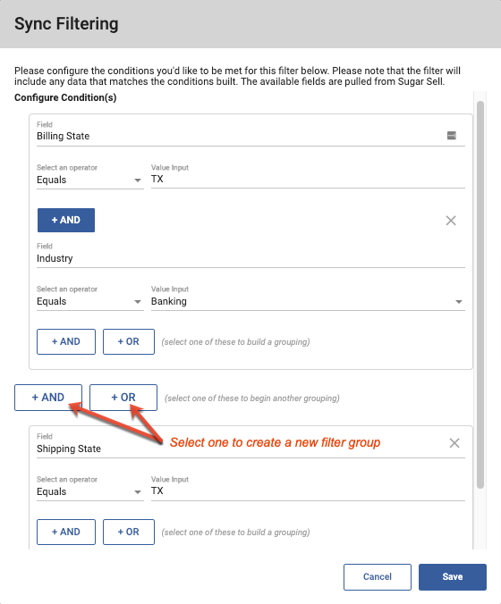SM CRM sugar syncfilter3