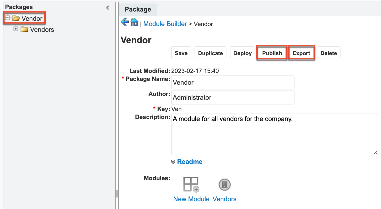 Publish or Export the package