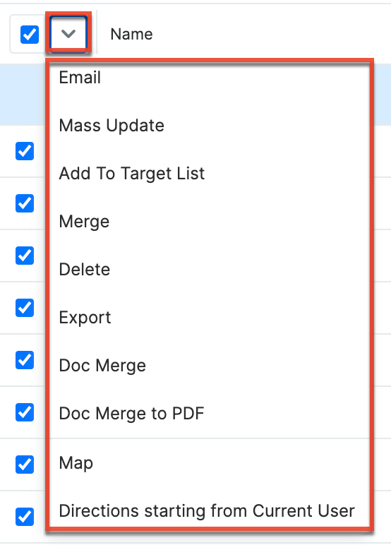 ListView MassActionsMenu