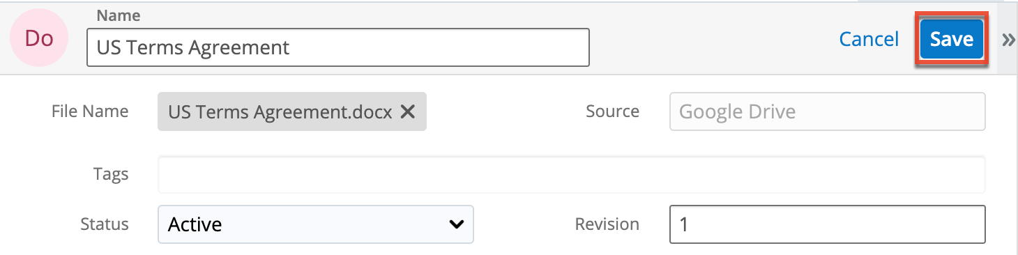 Documents Create Save