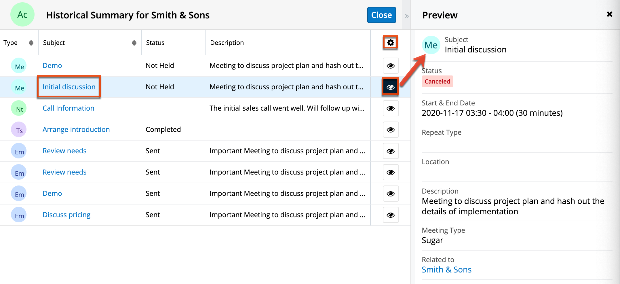 UI RecordView HistoricalSummaryPage