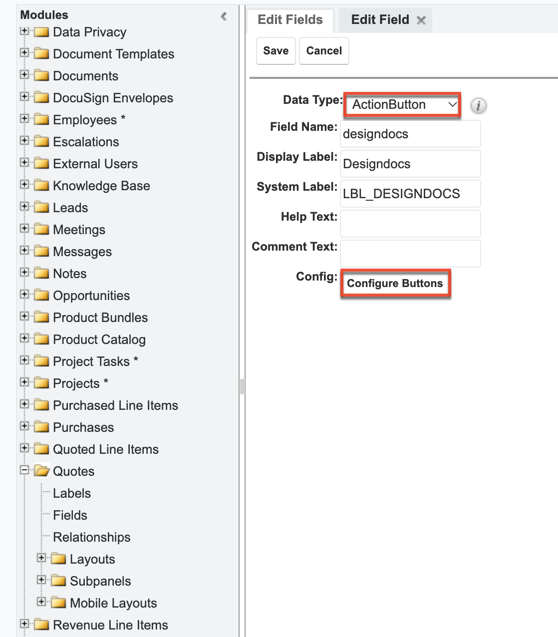 Create design docs field