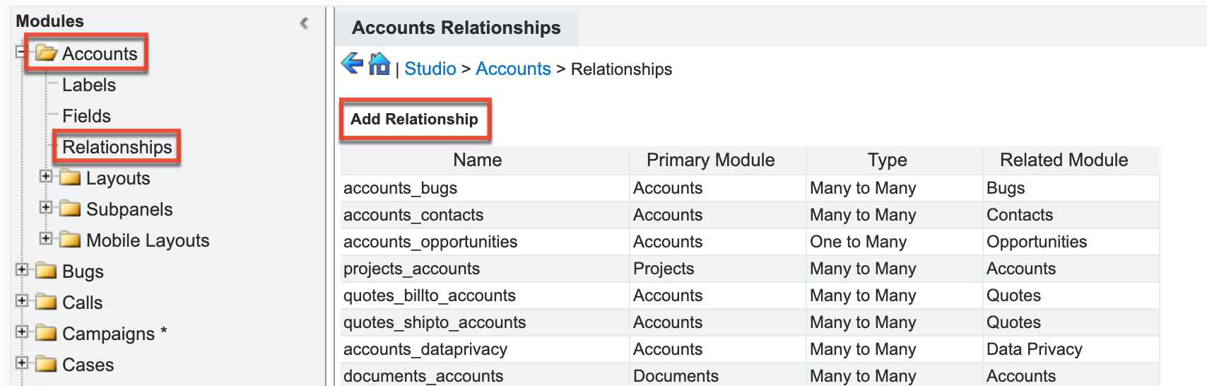 Add a relationship