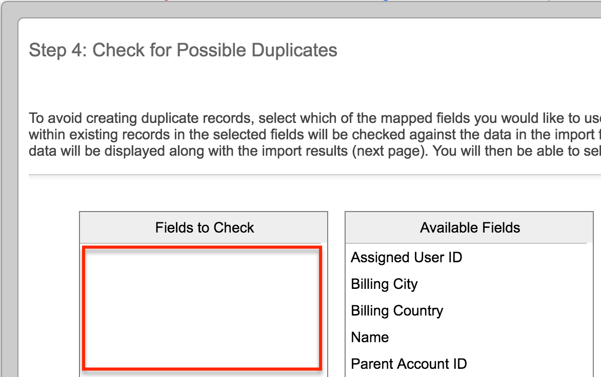 Import FieldstoCheckBlank