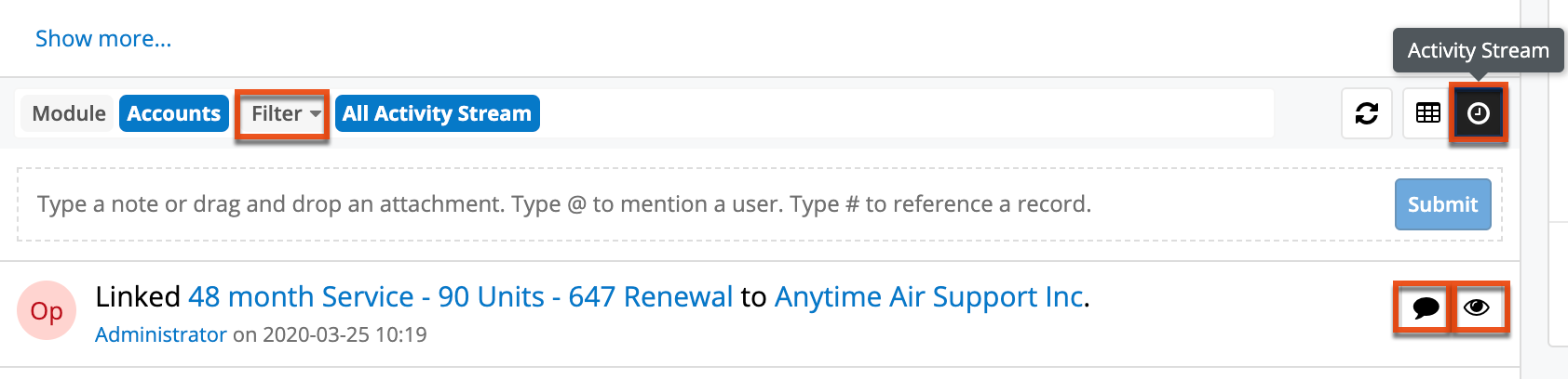 UI RecordView ActivityStream