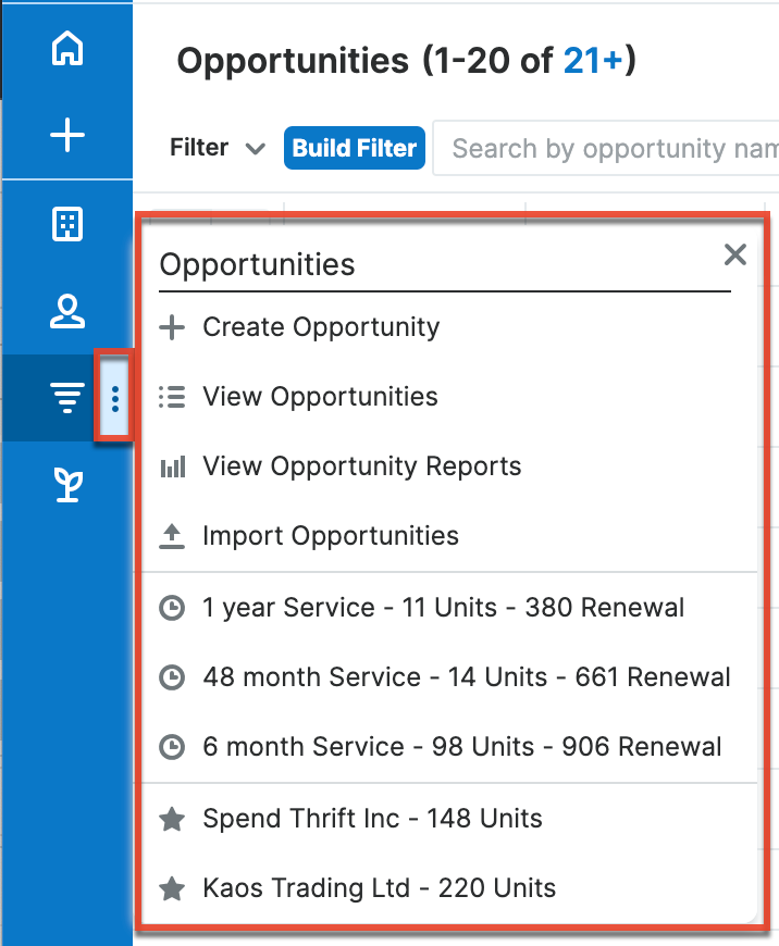 Opportunities ModuleTabMenu