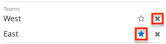Mobile EditView TeamsField Remove Favorite