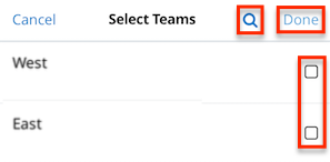 Mobile EditView TeamsField SelectTeams