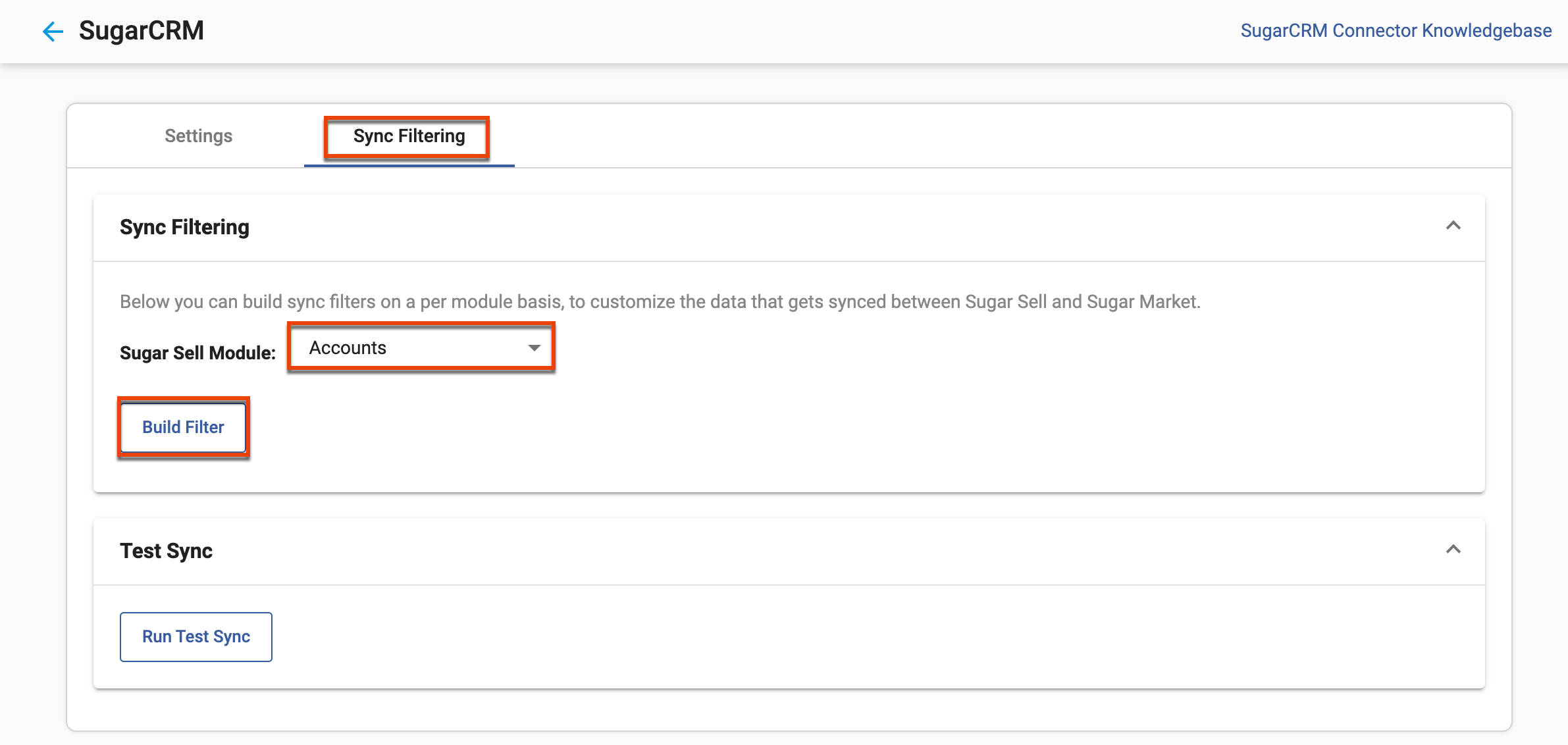 SM CRM sugar buildfilter