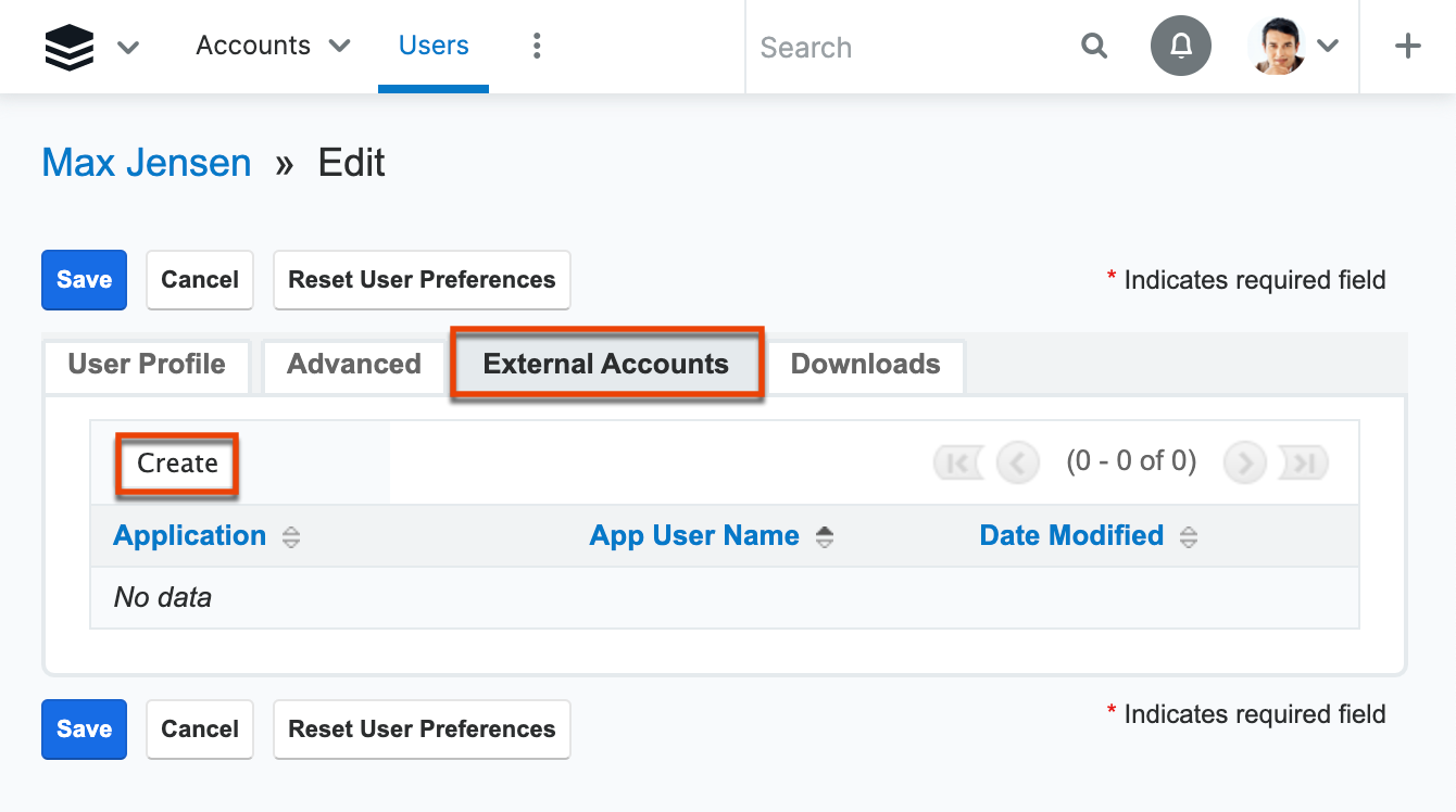 Profile ExternalAccounts Create