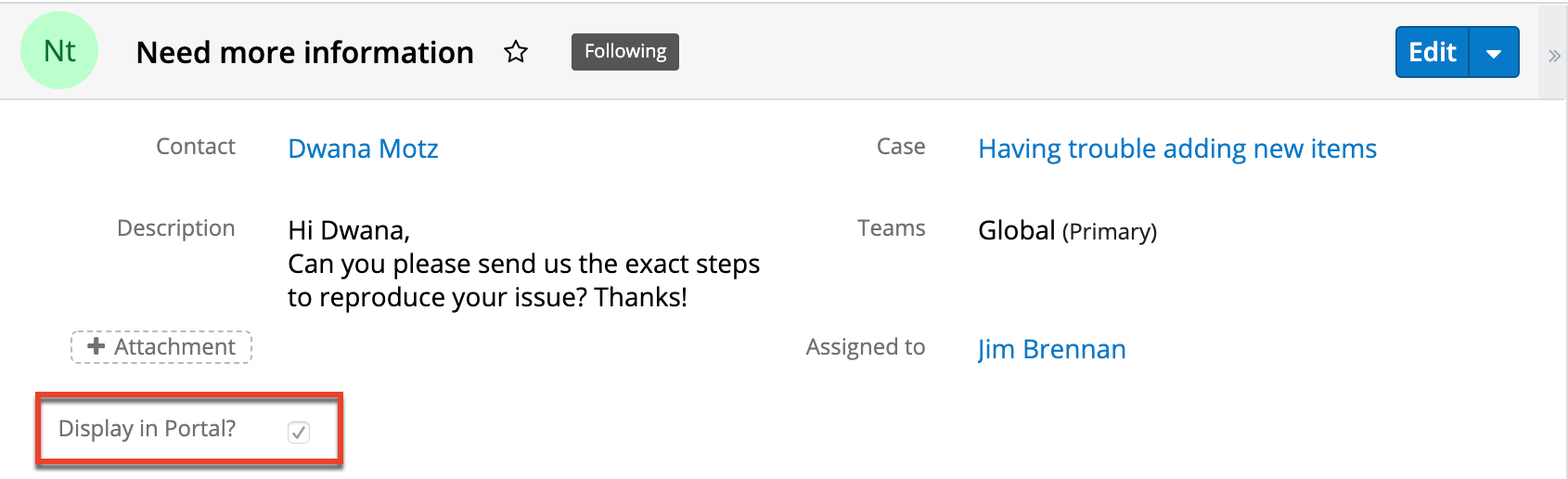 Cases Notes DisplyInPortal