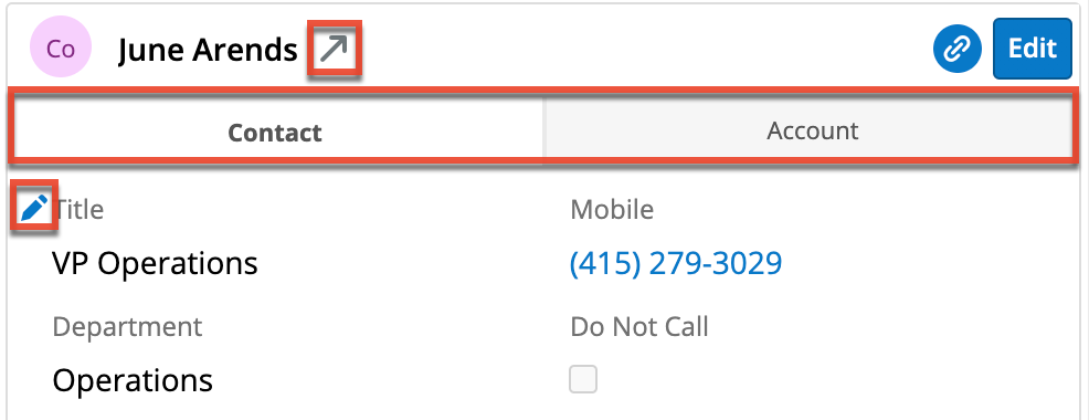 SugarLive ContactRecordDashlet