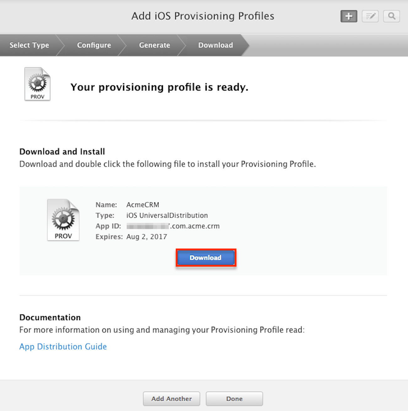 Binary DownloadProfile