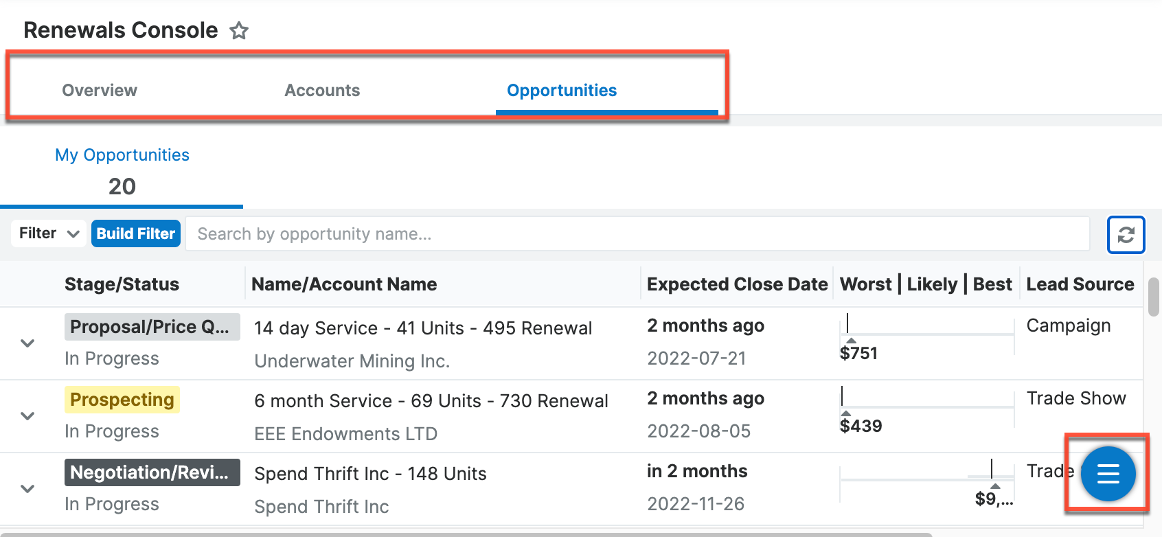 RenewalsConsole Tabs