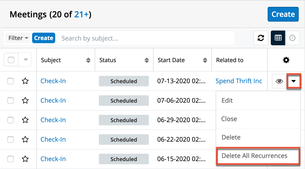 deleterecurrlistview