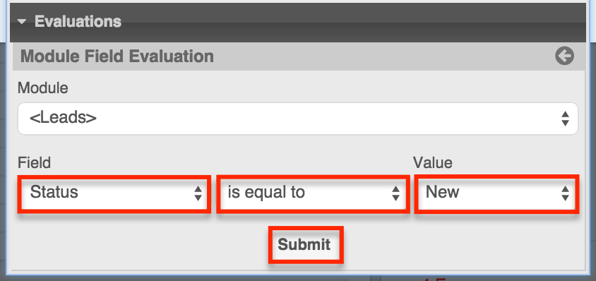 Status Equals New Submit