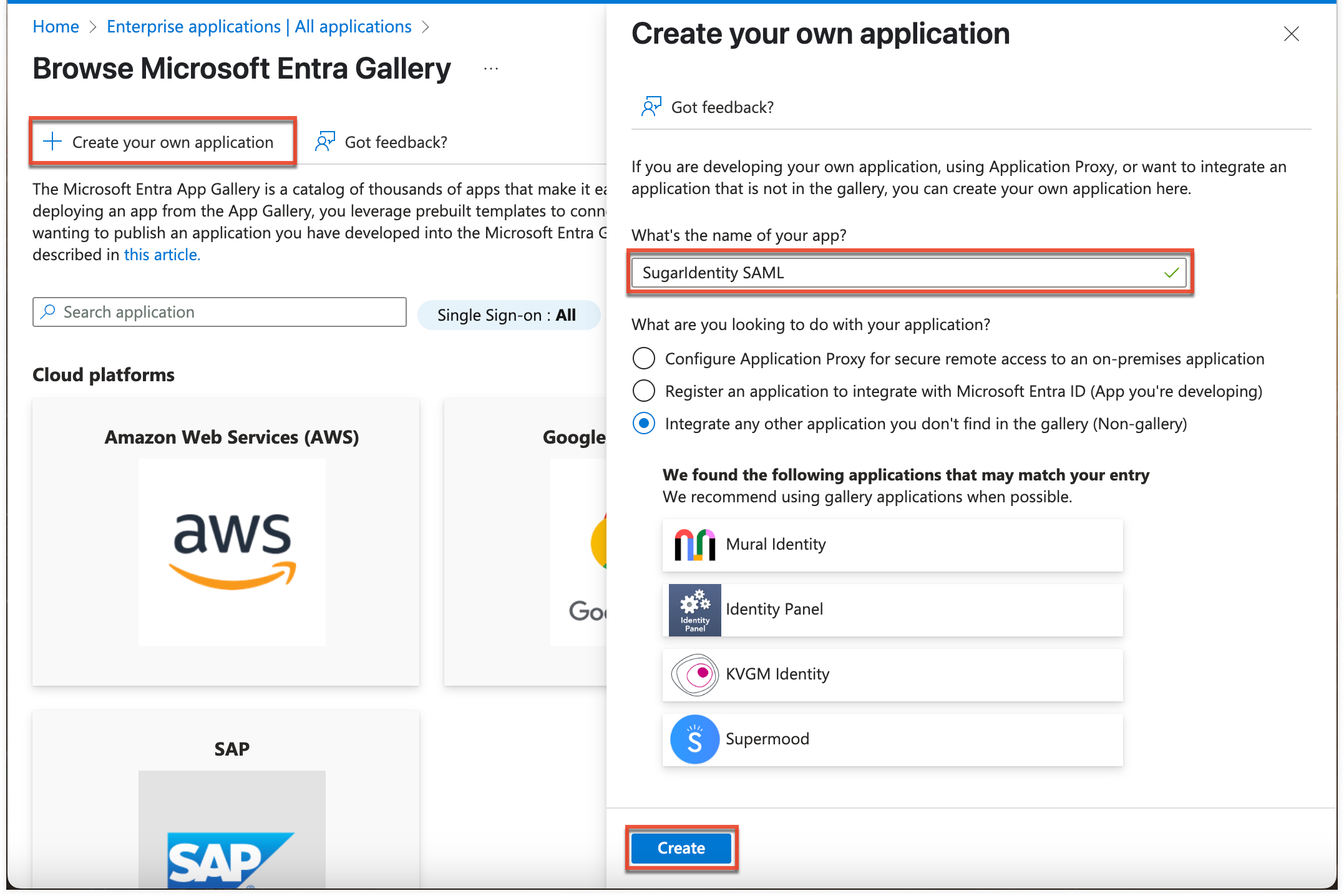 ConfiguringSSOWithAzureUsingSAML_SingleApp_CreateYourOwnApplication