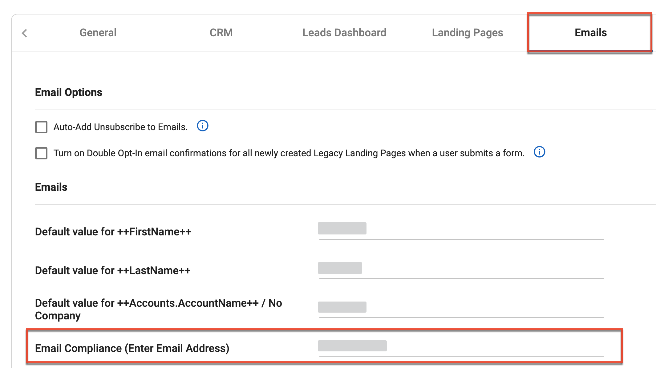SM UG Config emailmergetag