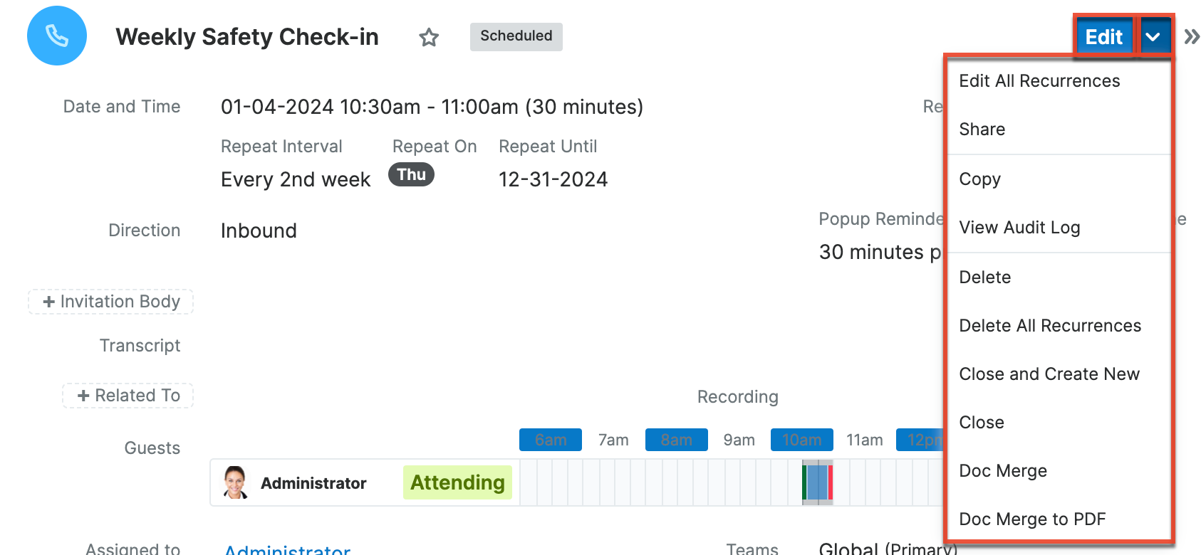 Calls Actions menu.png