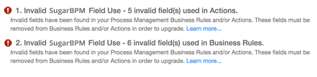 HC-sugarbpm invalid field use