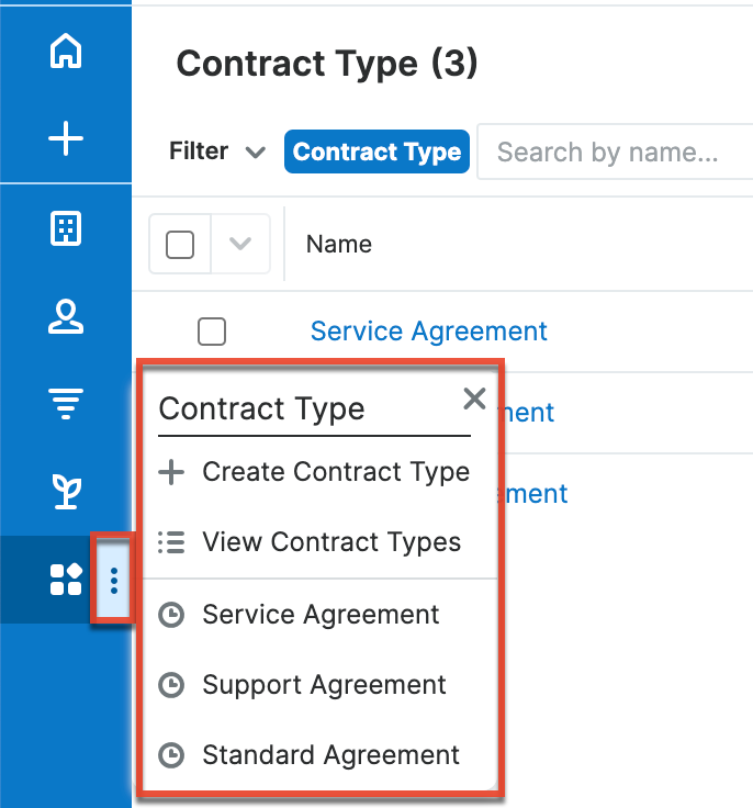 ContractTypes ModuleTabMenu