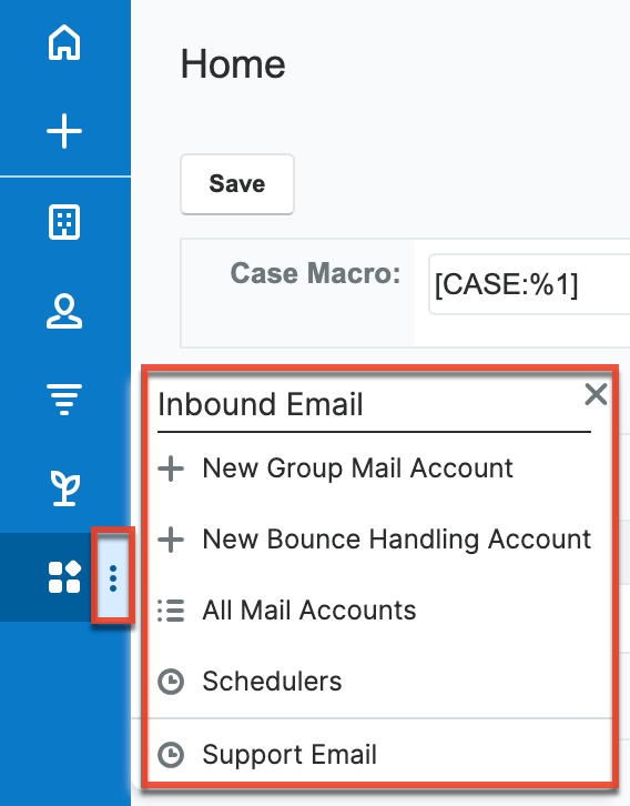 Inbound Email module tab
