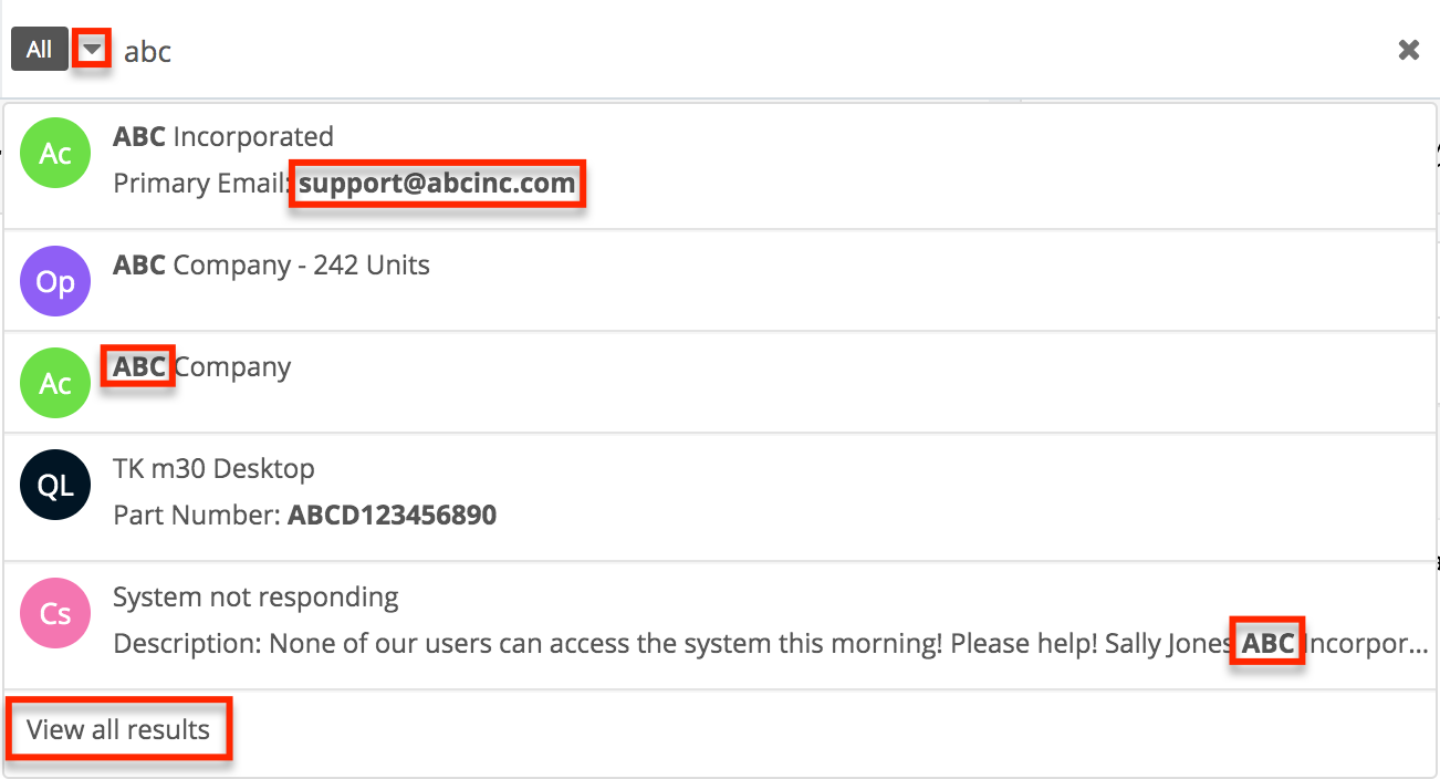 Search GlobalSearchResults