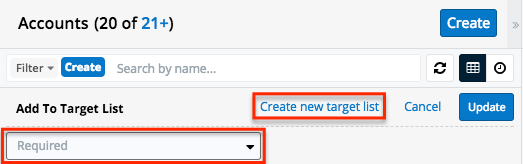Accounts LV AddToTargetList Panel