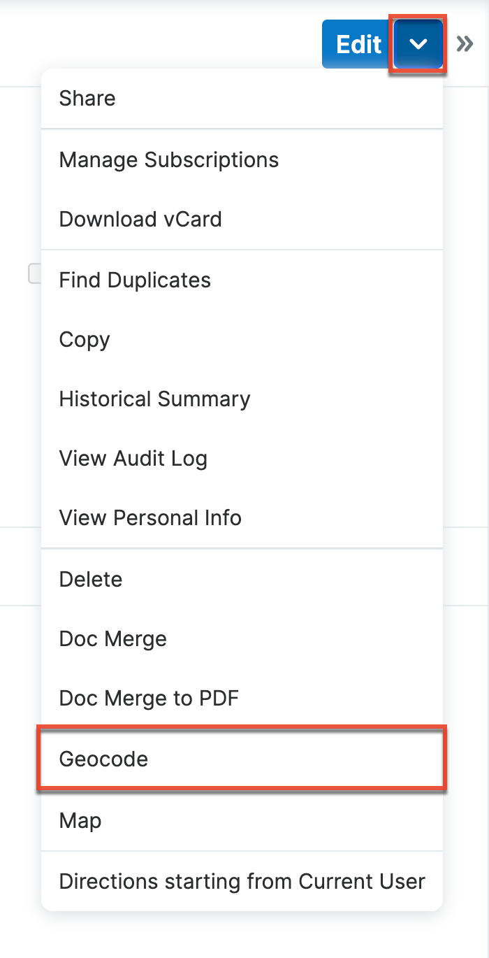 Sugar Maps manual geocode nav