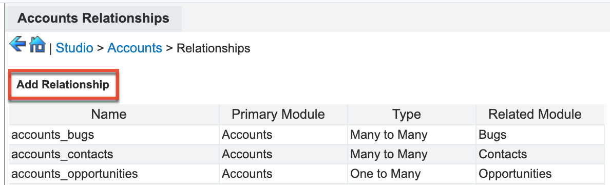 Add Relationship button