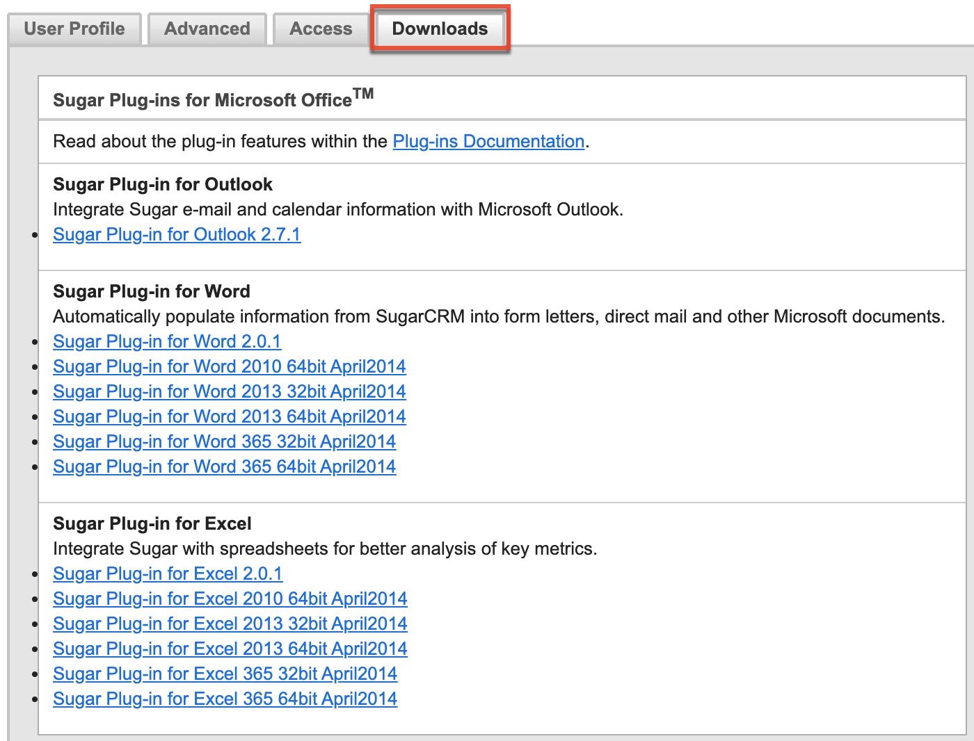 GettingStarted UserProfile Downloads