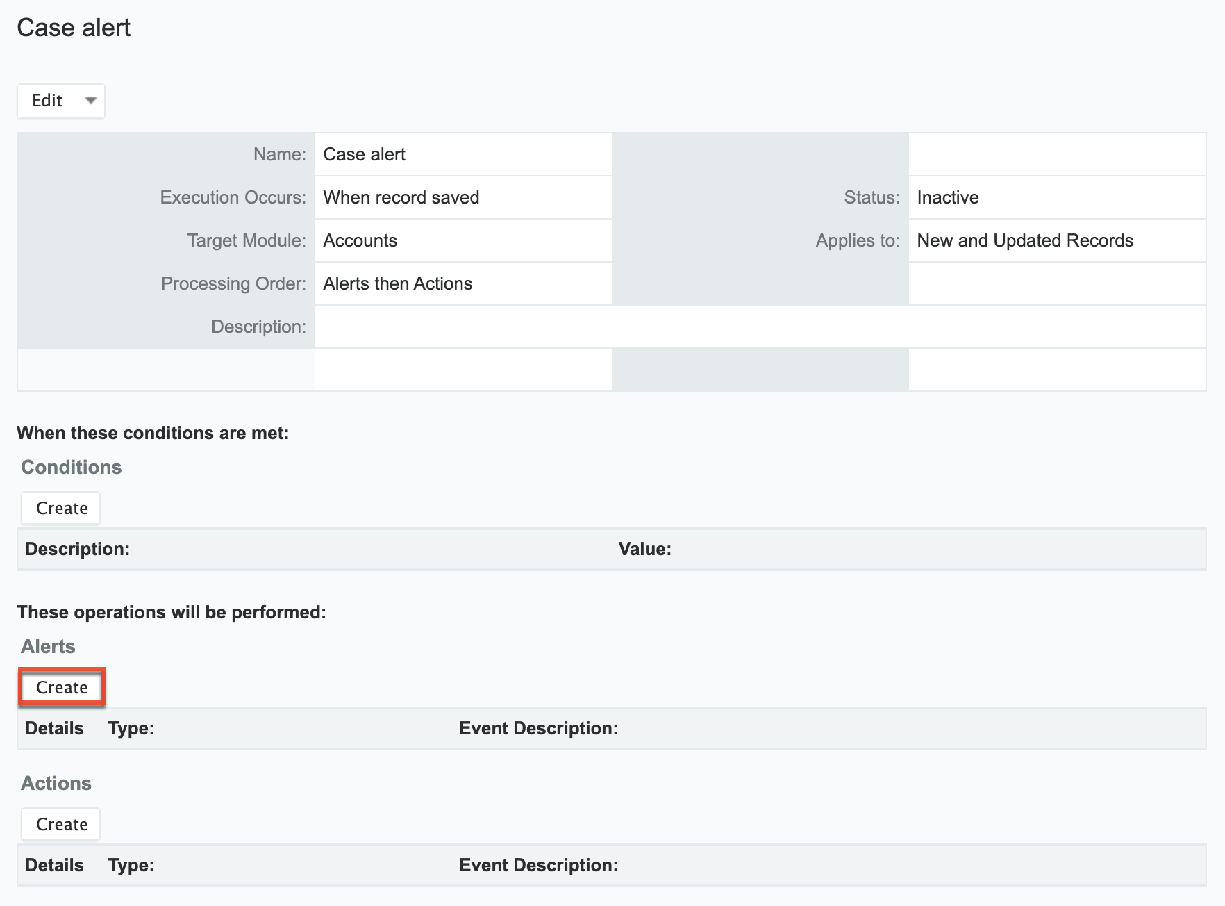 Create alert component