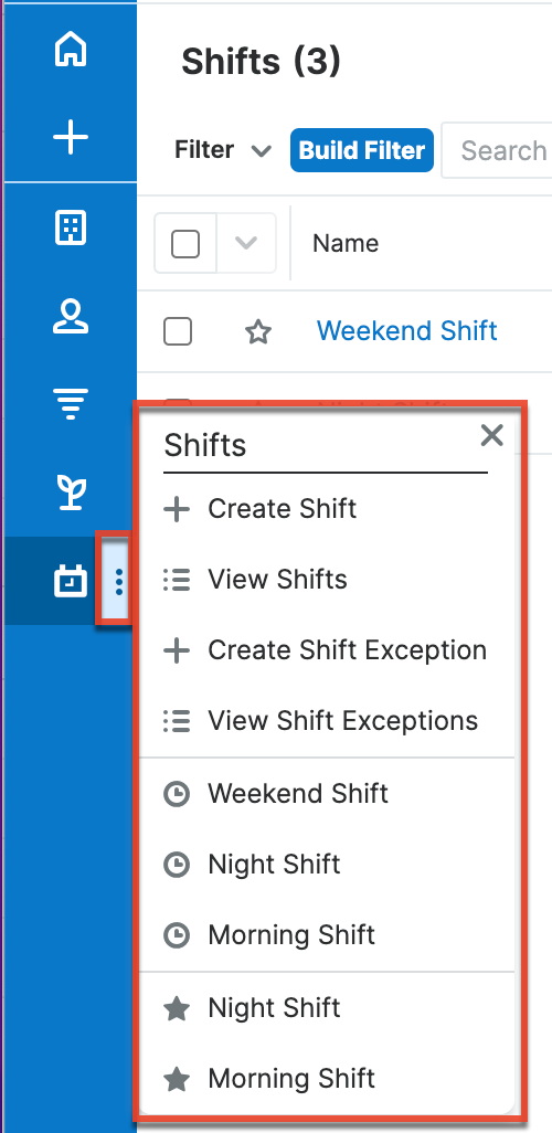 Shifts ModuleTabMenu