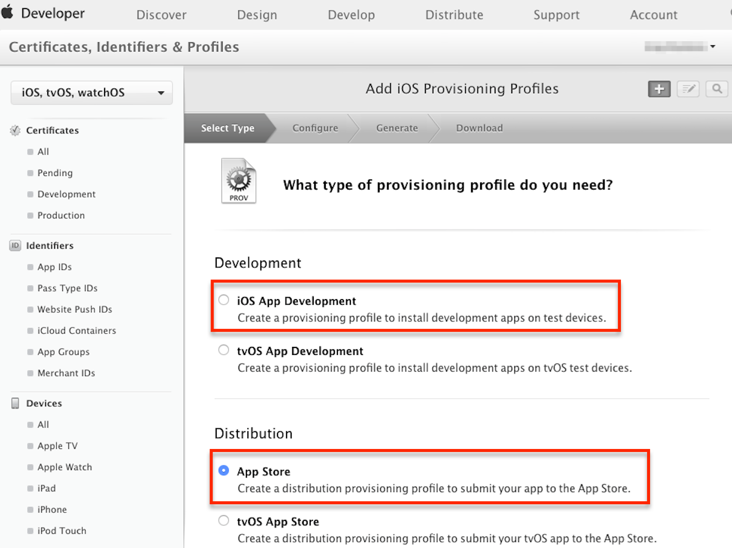 Binary ChooseProvisionProfile