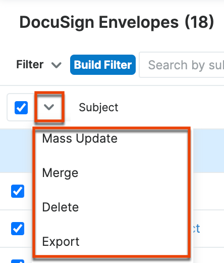docmerge massactions
