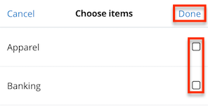 Mobile EditView Multiselect Select