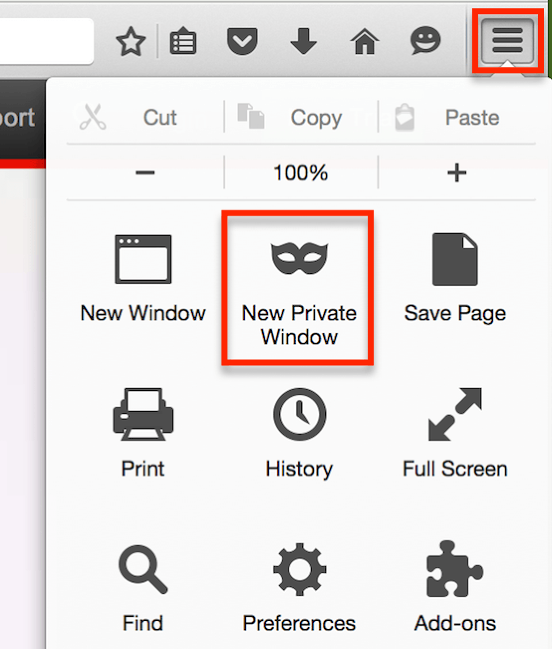 Firefox Menu NewPrivateWindow