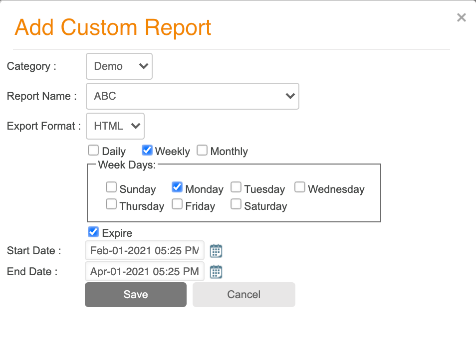 SM UG Config customreportsub