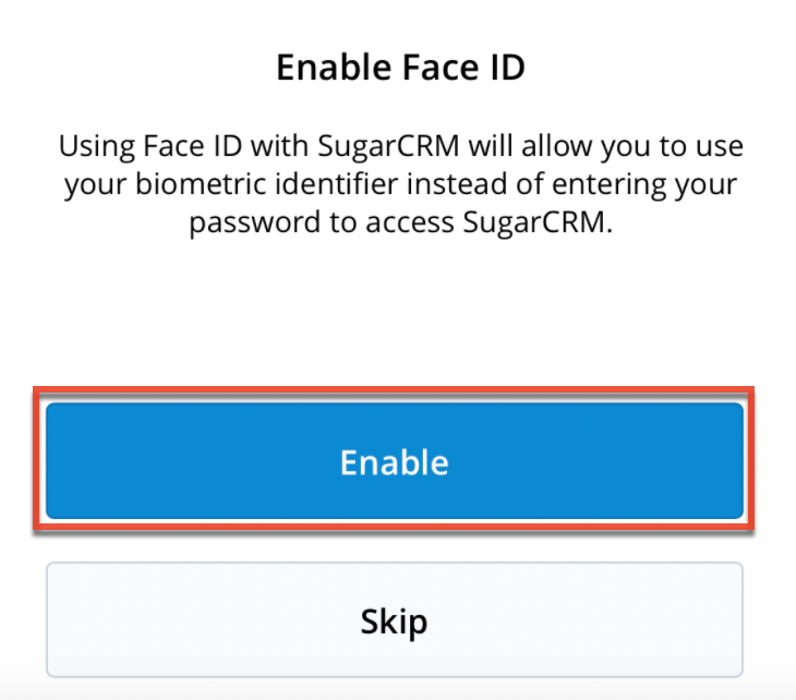 Mobile Login iOS FaceID