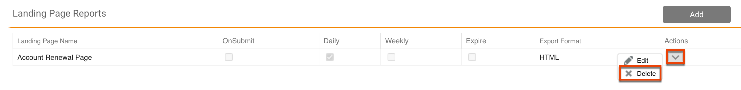 SM UG Config deletesub