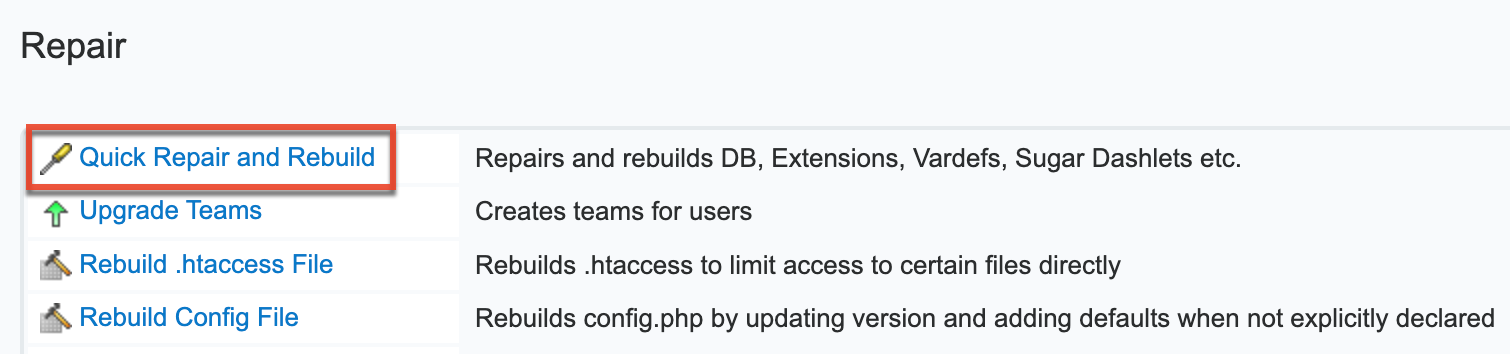 Quick Repair and Rebuild