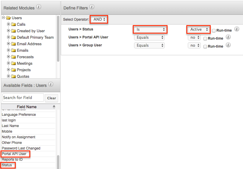Reports DefineFIlters