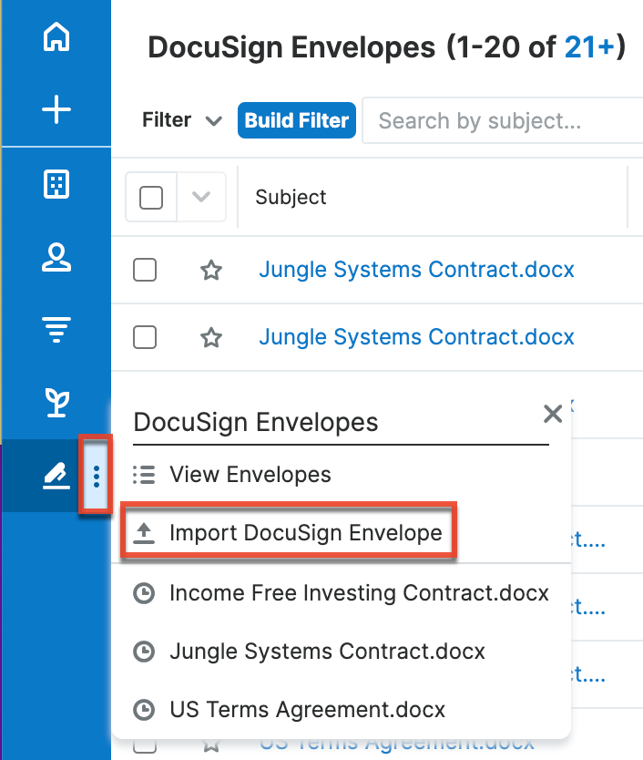 Import DocuSign envelopes
