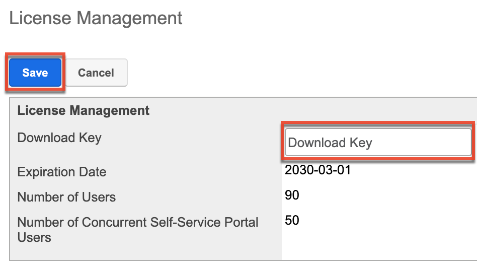 System LicenseMgmt DownloadKey
