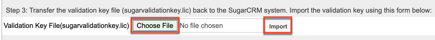 System LicenseMgmt ImportValidationKey