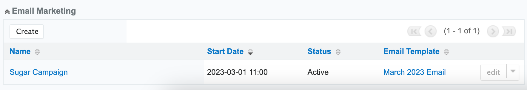 Listed email marketing records