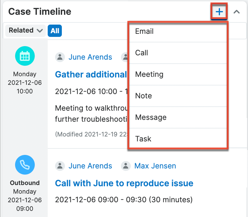 ServiceConsole CaseTimelineDashlet2