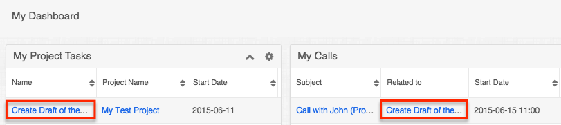 Projects ViewingProjectTasksViaDashlet 7.6
