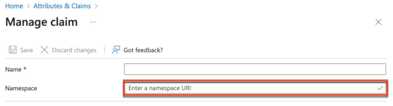 SugarIdentitySAMLAttributeMapping MappingAzure ManageClaim NamespaceField